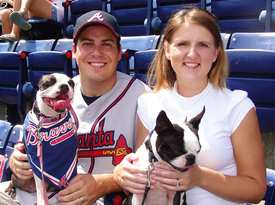 kevinandamanda auburn football Atlanta Braves Bark in the Park Dog Day Boston Terriers Meetup