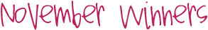 November Winners November blog giveaway winners