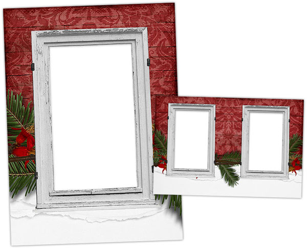 free download scrapbook christmas cards and matching holiday gift tag templates snowy-window-cardandtag