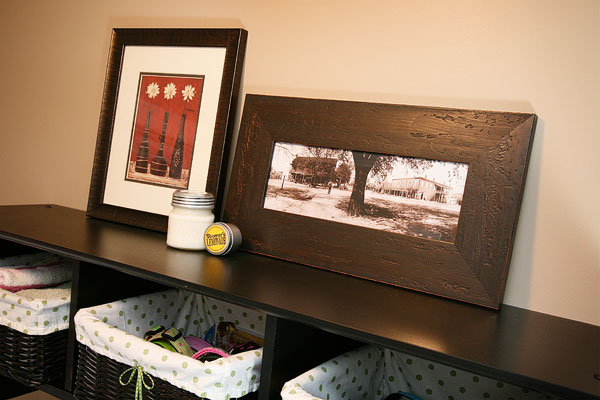 foyer makeover storage bench and shelves foyer