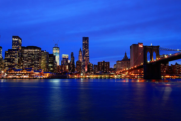 City Skyline at Night Image of a City Skyline at Night