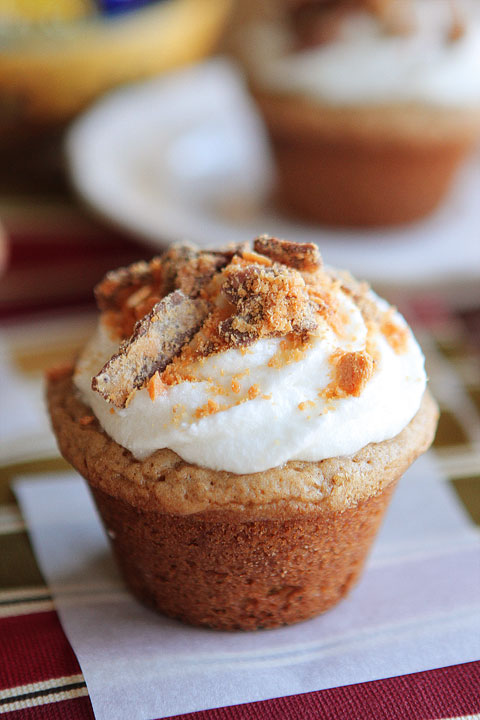 Frosted Candy Bar Stuffed Cookie Cups Frosted Candy Bar Stuffed Cookie Cups