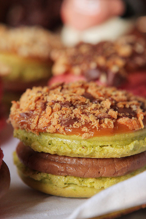 Thanksgiving Themed Holiday Macarons: Caramel Apple Macarons, Chocolate Acorns, and Chocolate Peanut Butter Candy Corn Turkeys Thanksgiving Themed Holiday Macarons: Caramel Apple Macarons, Chocolate Acorns, and Chocolate Peanut Butter Candy Corn Turkeys