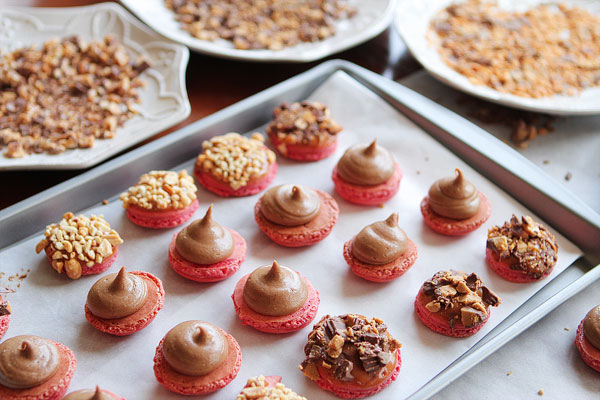 Thanksgiving Themed Holiday Macarons: Caramel Apple Macarons, Chocolate Acorns, and Chocolate Peanut Butter Candy Corn Turkeys Thanksgiving Themed Holiday Macarons: Caramel Apple Macarons, Chocolate Acorns, and Chocolate Peanut Butter Candy Corn Turkeys
