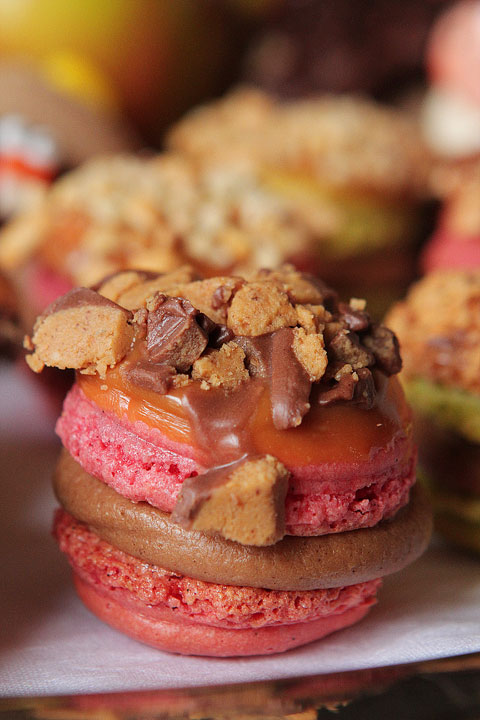 Thanksgiving Themed Holiday Macarons: Caramel Apple Macarons, Chocolate Acorns, and Chocolate Peanut Butter Candy Corn Turkeys Thanksgiving Themed Holiday Macarons: Caramel Apple Macarons, Chocolate Acorns, and Chocolate Peanut Butter Candy Corn Turkeys