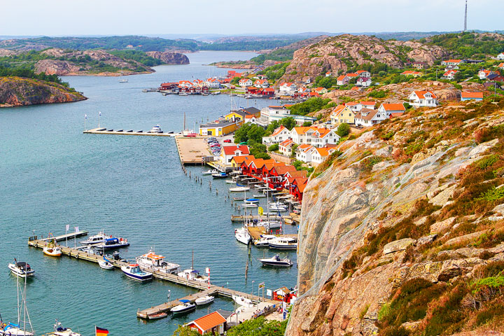 Fjallbacka, a colorful fishing Village along the west coast of Sweden Fjallbacka, a colorful fishing Village along the west coast of Sweden