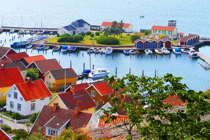 Fjallbacka, a colorful fishing Village along the west coast of Sweden Fjallbacka, a colorful fishing Village along the west coast of Sweden