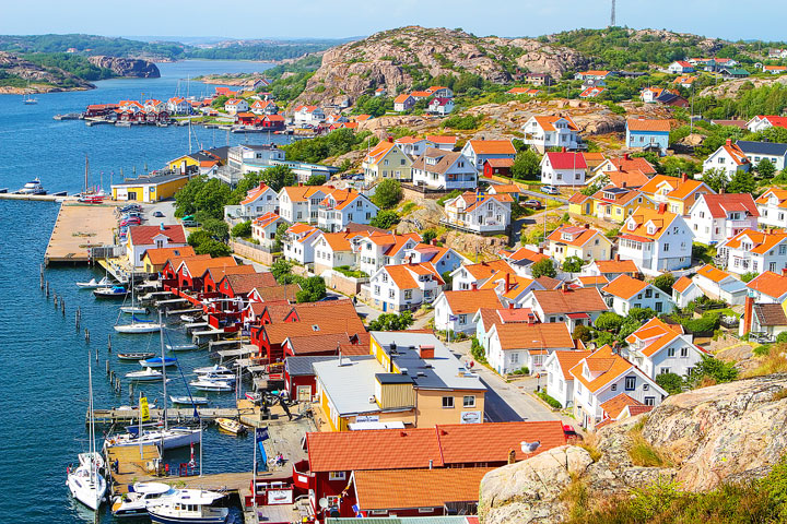 Fjallbacka, a colorful fishing Village along the west coast of Sweden Fjallbacka, a colorful fishing Village along the west coast of Sweden