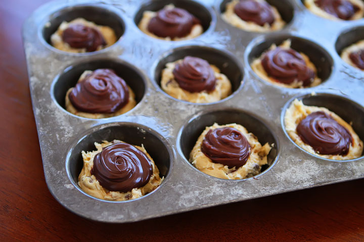 Ganache Stuffed Banana Pudding Cookie Muffins Ganache Stuffed Banana Pudding Cookie Muffins