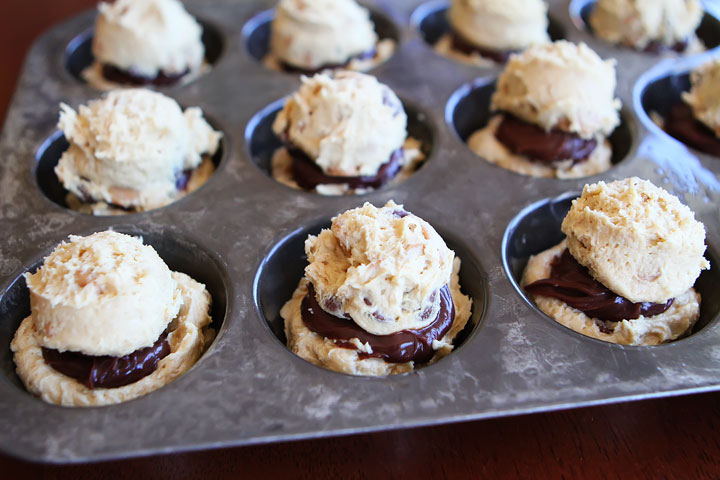 Ganache Stuffed Banana Pudding Cookie Muffins Ganache Stuffed Banana Pudding Cookie Muffins