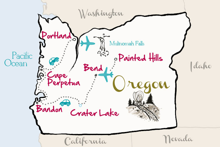 Travel-Oregon-Map-Itinerary