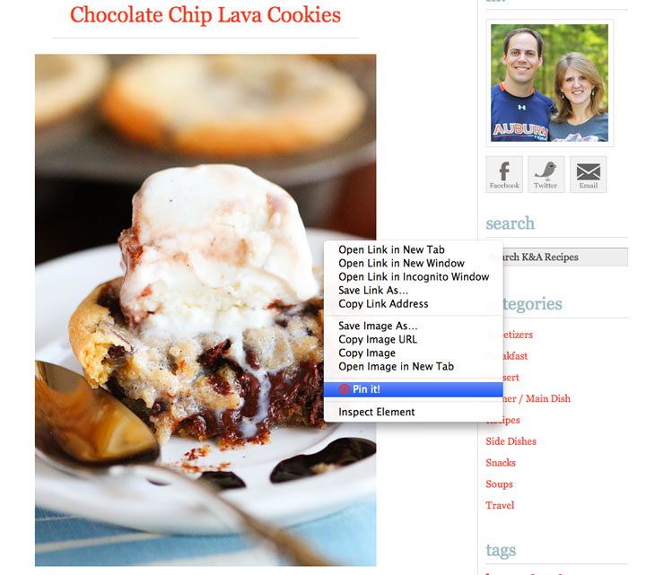 Easy trick to add a hidden Pin It Button that appears when anyone puts their mouse over an image on your blog.