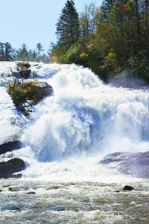 High Falls in Dupont State Forest, near Asheville, NC. One of the filming locations for the Hunger Games! High Falls in Dupont State Forest, near Asheville, NC.