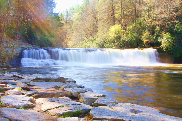 Hooker Falls in Dupont State Forest, near Asheville, NC. One of the filming locations for the Hunger Games! Hooker Falls in Dupont State Forest