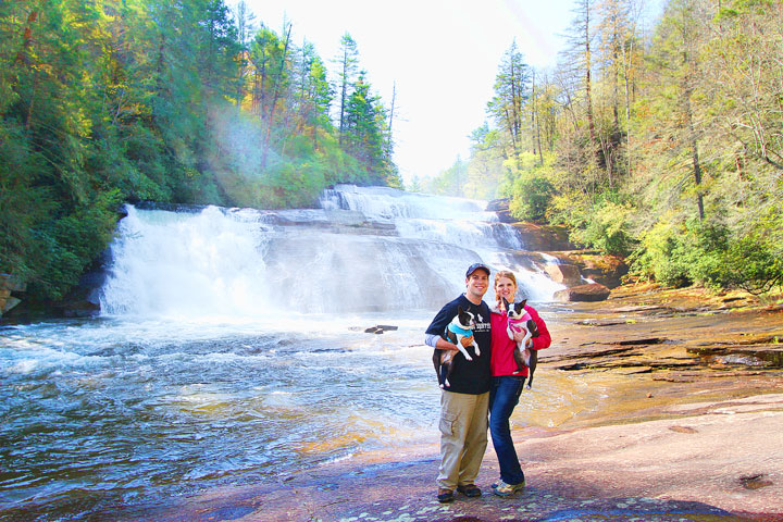 Triple Falls in Dupont State Forest, near Asheville, NC. One of the filming locations for the Hunger Games! Triple Falls in Dupont State Forest