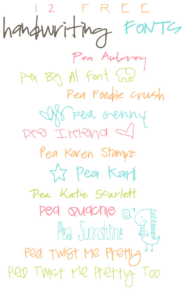 New Free Handwriting Fonts