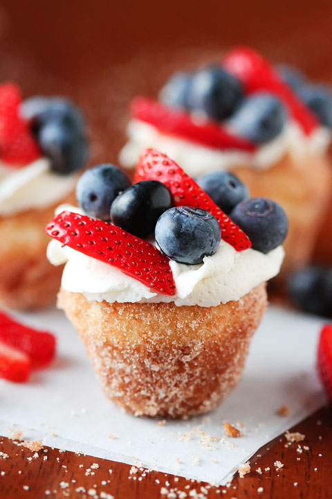 Strawberry Shortcake Doughnut Muffins Summer Dessert Recipe