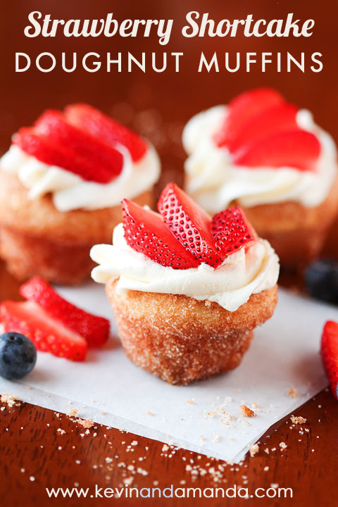 Strawberry Shortcake Doughnut Muffins. These are like little bites of HEAVEN. A muffin that tastes like a doughnut, dunked in brown butter and rolled in cinnamon sugar for a sweet, crunchy crust. Then topped with buttercream frosting and fresh cut strawberries. Amazing. Strawberry Shortcake Doughnut Muffins. These are like little bites of HEAVEN. A muffin that tastes like a doughnut, dunked in brown butter and rolled in cinnamon sugar for a sweet, crunchy crust. Then topped with buttercream frosting and fresh cut strawberries. Amazing.