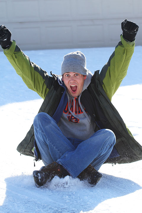Kevin on His Sled Image of Kevin on His Sled