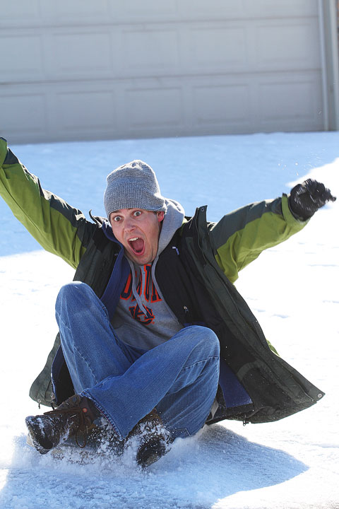 Kevin on His Sled Image of Kevin Using his Sled
