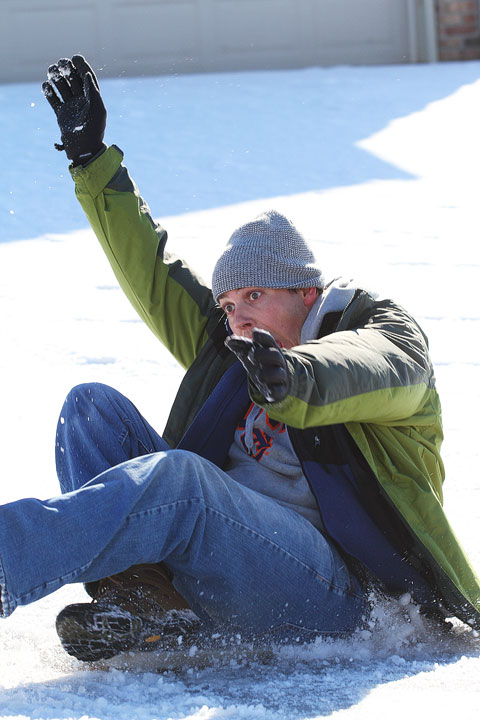 Kevin Losing Control of His Sled Image of Kevin Losing Control of His Sled