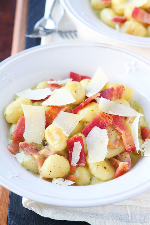 Image of Creamy Pesto Gnocchi with Bacon & Parmesan