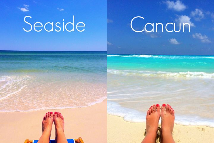 Seaside's Beach Versus Cancun's Beach Image of Seaside's Beach Versus Cancun's Beach
