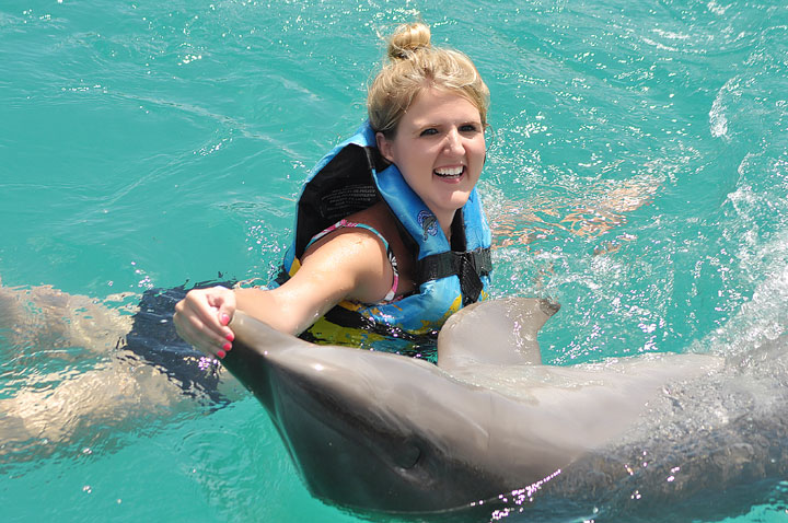 Swimming with the Dolphins in Cancun, Mexico. #travel #cancun #mexico