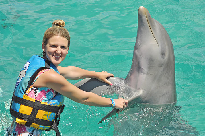Swimming with the Dolphins in Cancun, Mexico. #travel #cancun #mexico