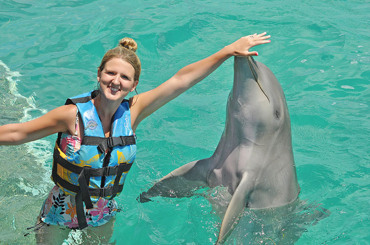 Swimming with the Dolphins in Cancun, Mexico. #travel #cancun #mexico