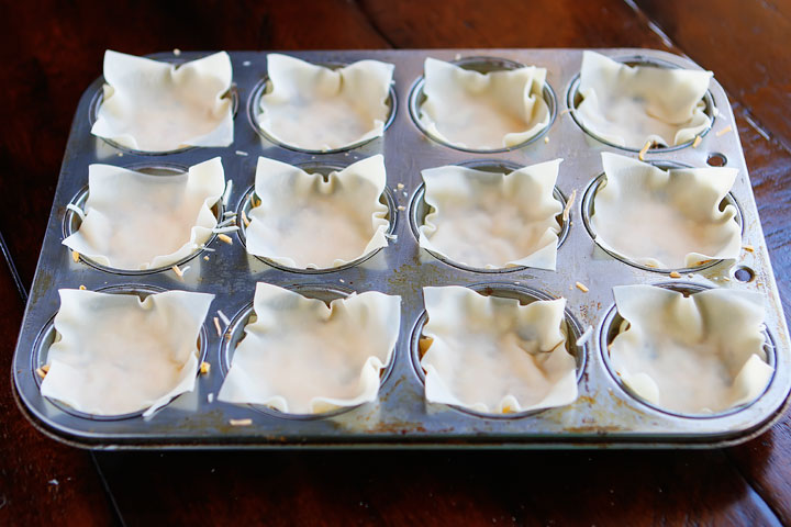 Make these fun Southwestern Chicken Cups using Wonton Wrappers in a Muffin Tin! Great for using up leftover rotisserie chicken or boneless, skinless chicken breasts.