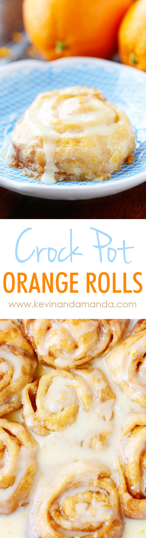 These Orange Sweet Rolls are made in a crock pot and turn out ULTRA soft and gooey!! Plus you can keep them warm in the crock pot so they always taste fresh out of the oven!!