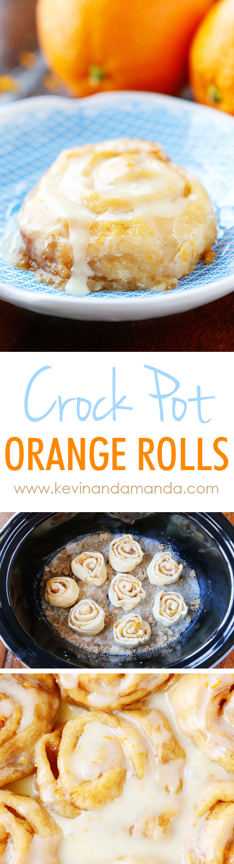 These Orange Sweet Rolls are made in a crock pot and turn out ULTRA soft and gooey!! Plus you can keep them warm in the crock pot so they always taste fresh out of the oven!!