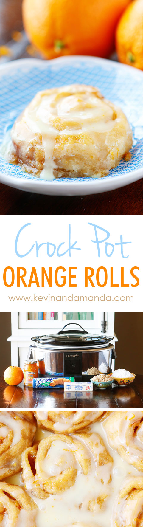 These Orange Sweet Rolls are made in a crock pot and turn out ULTRA soft and gooey!! Plus you can keep them warm in the crock pot so they always taste fresh out of the oven!!