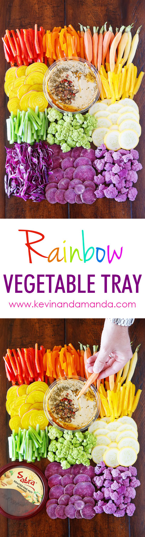Quick and Easy Rainbow Vegetable Tray! So fun and a GREAT healthy alternative for snacking!