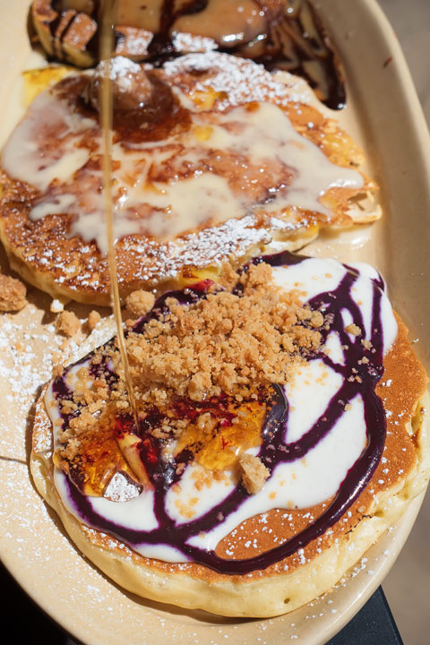Pancake Flight from Snooze AM Eatery Image of a Pancake Flight from Snooze AM Eatery
