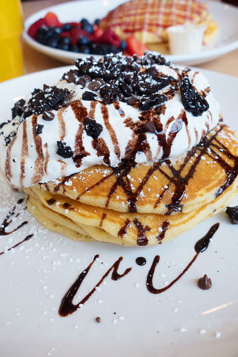 Oreo S'mores Pancakes Image of Snooze's Oreo S'mores Pancakes