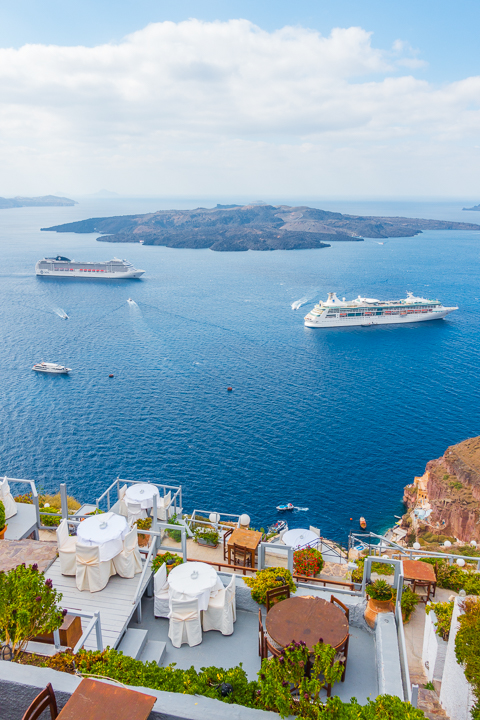 Boats in Santorini Image of Boats in Santorini