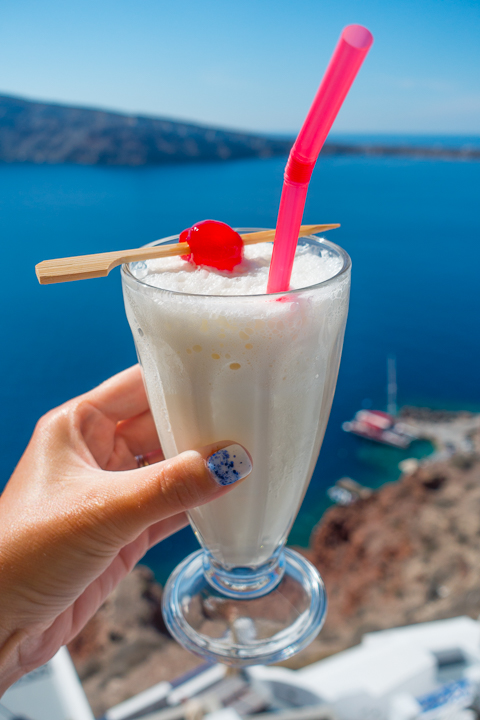 Milkshake in Santorini, Greece Image of a Milkshake in Santorini, Greece