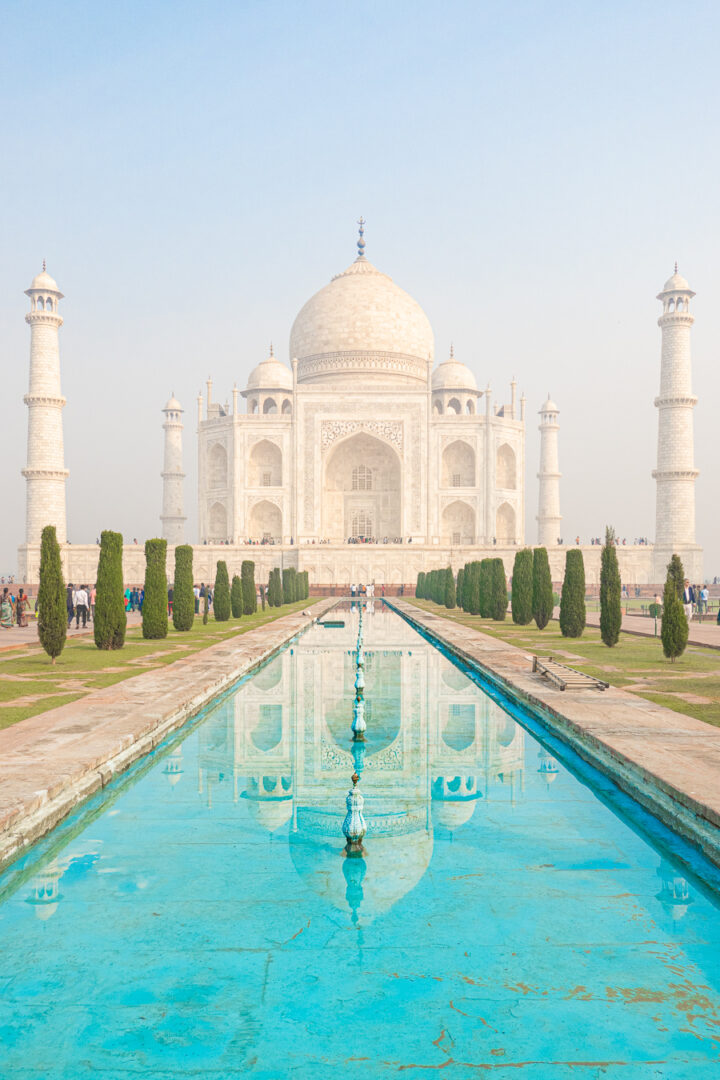 Zoomed in image in front the reflecting pool.