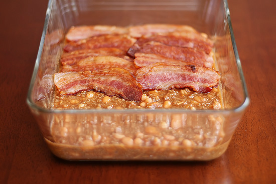 Manly, Meaty, ULTIMATE Baked Beans (with bacon on top!)