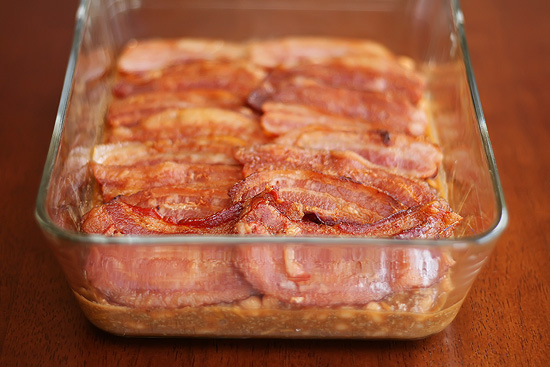 Manly, Meaty, ULTIMATE Baked Beans (with bacon on top!)
