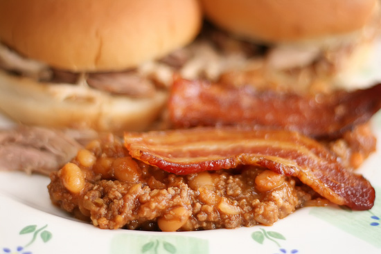 Manly, Meaty, ULTIMATE Baked Beans (with bacon on top!)